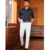 image:imageCOOFANDY Mens Classic Casual Dress Pants Expandable Waist Suit Pant Slim Fit Flat Front SlacksWhite