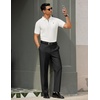 image:imageCOOFANDY Mens Classic Fit Dress Pants Flat Front Straight Formal Pants Wrinkle Free Expandable Waist Suit PantsBlack
