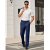 image:imageCOOFANDY Mens Classic Fit Dress Pants Flat Front Straight Formal Pants Wrinkle Free Expandable Waist Suit PantsBlue