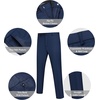 image:imageCOOFANDY Mens Classic Fit Dress Pants Flat Front Straight Formal Pants Wrinkle Free Expandable Waist Suit PantsBlue