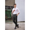 image:imageCOOFANDY Mens Classic Fit Dress Pants Flat Front Straight Formal Pants Wrinkle Free Expandable Waist Suit PantsDark Grey