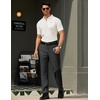image:imageCOOFANDY Mens Classic Fit Dress Pants Flat Front Straight Formal Pants Wrinkle Free Expandable Waist Suit PantsDark Grey