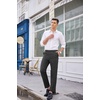image:imageCOOFANDY Mens Classic Fit Dress Pants Flat Front Straight Formal Pants Wrinkle Free Expandable Waist Suit PantsDark Grey