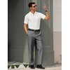 image:imageCOOFANDY Mens Classic Fit Dress Pants Flat Front Straight Formal Pants Wrinkle Free Expandable Waist Suit PantsGrey