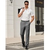 image:imageCOOFANDY Mens Classic Fit Dress Pants Flat Front Straight Formal Pants Wrinkle Free Expandable Waist Suit PantsGrey