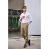 image:imageCOOFANDY Mens Classic Fit Dress Pants Flat Front Straight Formal Pants Wrinkle Free Expandable Waist Suit PantsKhaki