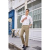 image:imageCOOFANDY Mens Classic Fit Dress Pants Flat Front Straight Formal Pants Wrinkle Free Expandable Waist Suit PantsKhaki