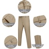 image:imageCOOFANDY Mens Classic Fit Dress Pants Flat Front Straight Formal Pants Wrinkle Free Expandable Waist Suit PantsKhaki