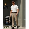 image:imageCOOFANDY Mens Classic Fit Dress Pants Flat Front Straight Formal Pants Wrinkle Free Expandable Waist Suit PantsKhaki