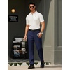 image:imageCOOFANDY Mens Classic Fit Dress Pants Flat Front Straight Formal Pants Wrinkle Free Expandable Waist Suit PantsNavy Blue