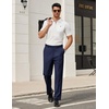 image:imageCOOFANDY Mens Classic Fit Dress Pants Flat Front Straight Formal Pants Wrinkle Free Expandable Waist Suit PantsNavy Blue