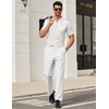 image:imageCOOFANDY Mens Classic Fit Dress Pants Flat Front Straight Formal Pants Wrinkle Free Expandable Waist Suit PantsWhite