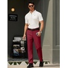 image:imageCOOFANDY Mens Classic Fit Dress Pants Flat Front Straight Formal Pants Wrinkle Free Expandable Waist Suit PantsWine Red