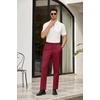 image:imageCOOFANDY Mens Classic Fit Dress Pants Flat Front Straight Formal Pants Wrinkle Free Expandable Waist Suit PantsWine Red