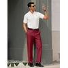 image:imageCOOFANDY Mens Classic Fit Dress Pants Flat Front Straight Formal Pants Wrinkle Free Expandable Waist Suit PantsWine Red