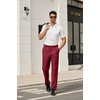 image:imageCOOFANDY Mens Classic Fit Dress Pants Flat Front Straight Formal Pants Wrinkle Free Expandable Waist Suit PantsWine Red