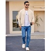 image:imageCOOFANDY Mens Cotton Bomber Jacket Lightweight Flight Jackets Casual Softshell Varisty JacketBeige