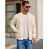 image:imageCOOFANDY Mens Cotton Bomber Jacket Lightweight Flight Jackets Casual Softshell Varisty JacketBeige