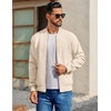 image:imageCOOFANDY Mens Cotton Bomber Jacket Lightweight Flight Jackets Casual Softshell Varisty JacketBeige