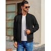 image:imageCOOFANDY Mens Cotton Bomber Jacket Lightweight Flight Jackets Casual Softshell Varisty JacketBlack
