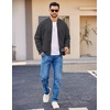 image:imageCOOFANDY Mens Cotton Bomber Jacket Lightweight Flight Jackets Casual Softshell Varisty JacketDark Grey