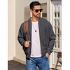 image:imageCOOFANDY Mens Cotton Bomber Jacket Lightweight Flight Jackets Casual Softshell Varisty JacketDark Grey