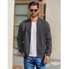 image:imageCOOFANDY Mens Cotton Bomber Jacket Lightweight Flight Jackets Casual Softshell Varisty JacketDark Grey