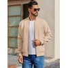 image:imageCOOFANDY Mens Cotton Bomber Jacket Lightweight Flight Jackets Casual Softshell Varisty JacketKhaki1