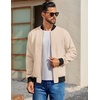 image:imageCOOFANDY Mens Cotton Bomber Jacket Lightweight Flight Jackets Casual Softshell Varisty JacketMoon Gray