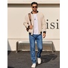 image:imageCOOFANDY Mens Cotton Bomber Jacket Lightweight Flight Jackets Casual Softshell Varisty JacketMoon Gray