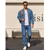 image:imageCOOFANDY Mens Cotton Bomber Jacket Lightweight Flight Jackets Casual Softshell Varisty JacketNavy