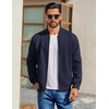 image:imageCOOFANDY Mens Cotton Bomber Jacket Lightweight Flight Jackets Casual Softshell Varisty JacketNavy Blue