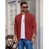 image:imageCOOFANDY Mens Cotton Bomber Jacket Lightweight Flight Jackets Casual Softshell Varisty JacketWine Red