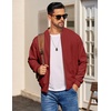 image:imageCOOFANDY Mens Cotton Bomber Jacket Lightweight Flight Jackets Casual Softshell Varisty JacketWine Red