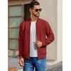 image:imageCOOFANDY Mens Cotton Bomber Jacket Lightweight Flight Jackets Casual Softshell Varisty JacketWine Red