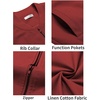 image:imageCOOFANDY Mens Cotton Bomber Jacket Lightweight Flight Jackets Casual Softshell Varisty JacketWine Red
