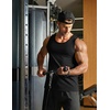 image:imageCOOFANDY Mens Cotton Tank Tops Workout Summer Sleeveless Muscle Gym Shirts Athletic Beach Tee Shirt PackBlackdark Grey