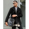 image:imageCOOFANDY Mens Double Breasted Pea Coat Winter Overcoat Short Trench Coat Notched CollarBlack