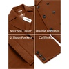 image:imageCOOFANDY Mens Double Breasted Pea Coat Winter Overcoat Short Trench Coat Notched CollarBrown