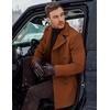 image:imageCOOFANDY Mens Double Breasted Pea Coat Winter Overcoat Short Trench Coat Notched CollarBrown
