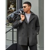 image:imageCOOFANDY Mens Double Breasted Pea Coat Winter Overcoat Short Trench Coat Notched CollarDark Grey