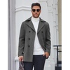 image:imageCOOFANDY Mens Double Breasted Pea Coat Winter Overcoat Short Trench Coat Notched CollarDark Grey