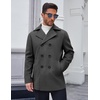 image:imageCOOFANDY Mens Double Breasted Pea Coat Winter Overcoat Short Trench Coat Notched CollarDark Grey