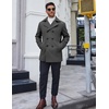 image:imageCOOFANDY Mens Double Breasted Pea Coat Winter Overcoat Short Trench Coat Notched CollarDark Grey