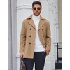 image:imageCOOFANDY Mens Double Breasted Pea Coat Winter Overcoat Short Trench Coat Notched CollarKhaki