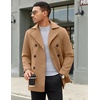 image:imageCOOFANDY Mens Double Breasted Pea Coat Winter Overcoat Short Trench Coat Notched CollarKhaki