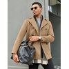 image:imageCOOFANDY Mens Double Breasted Pea Coat Winter Overcoat Short Trench Coat Notched CollarKhaki