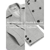 image:imageCOOFANDY Mens Double Breasted Pea Coat Winter Overcoat Short Trench Coat Notched CollarLight Grey