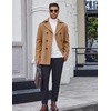 image:imageCOOFANDY Mens Double Breasted Pea Coat Winter Overcoat Short Trench Coat Notched CollarLight Tan