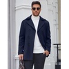 image:imageCOOFANDY Mens Double Breasted Pea Coat Winter Overcoat Short Trench Coat Notched CollarNavy Blue